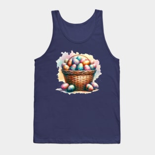 Easter Elegance Basket of Painted Eggs Tank Top